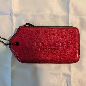 Coach Large Metallic Red Hang Tag Wallet